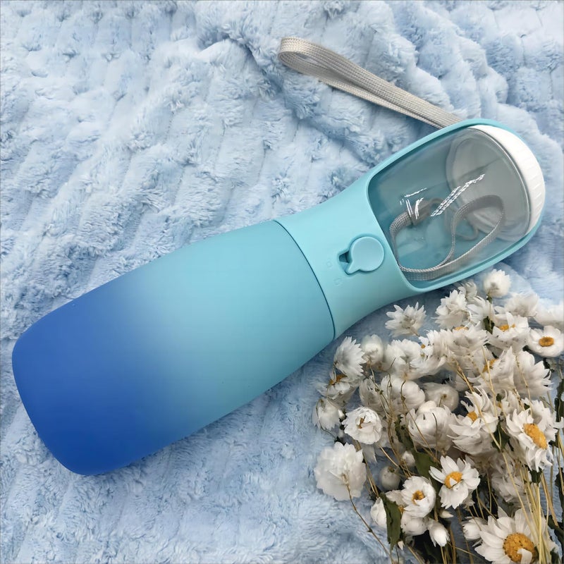 MITOCAPY 2-in-1 Dog Water Bottle Portable, Food Grade Travel Dog Bowls with Food Container, 19Oz Dog Water Bowl Dispenser, Hiking Essentials, Puppy Stuff Dogs Accessories Girl Boy (Blue) - Image 2